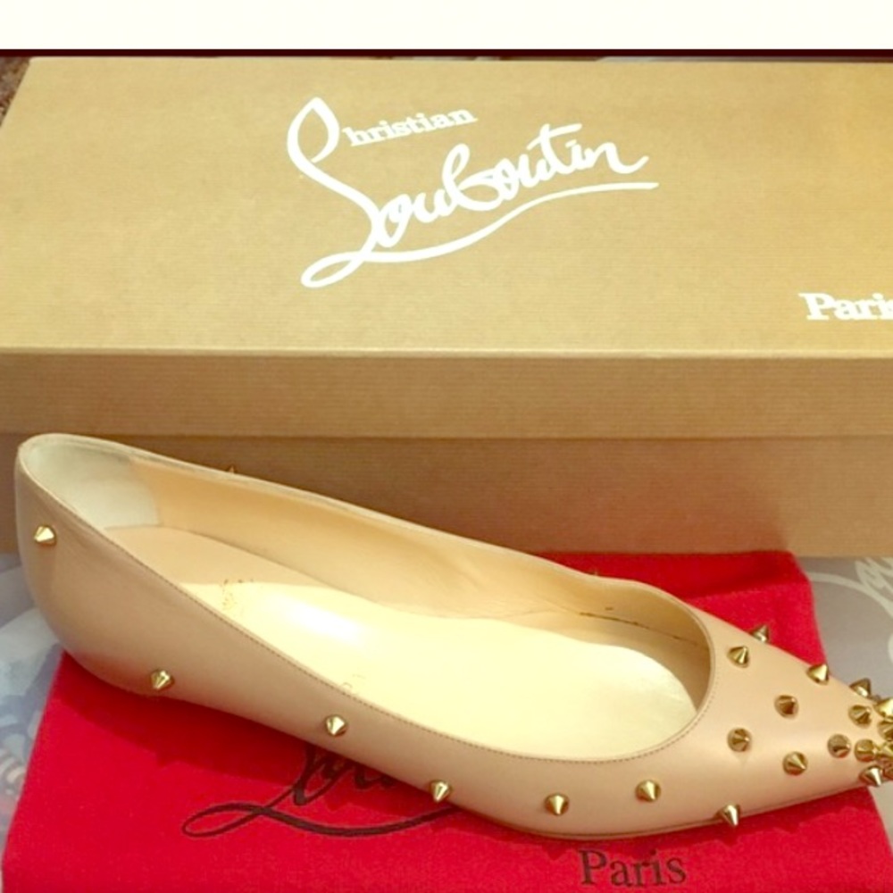 { Christian Louboutin } Degraspikes Blush Flat - Picture 3 of 4